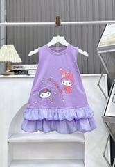 Đầm sát nách cotton in hình My Melody bồng (26kg-42kg)