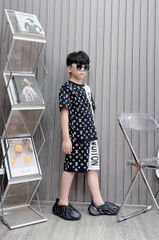 Bộ bé trai cotton in hình LOUIS VUITON (26-42kg)