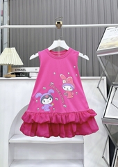 Đầm sát nách cotton in hình My Melody bồng (26kg-42kg)
