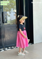 Váy gấu dâu cotton phối Kate
