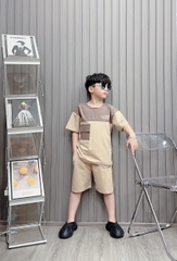 Bộ bé trai cotton túi phối màu (8-23kg)