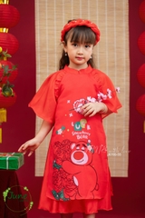 Áo dài Gấu Dâu tay cánh tiên BG size từ 10-40Kg