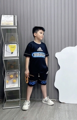 Bộ thun coton A.DI in  ngang ngực size cho bé từ 26-40kg