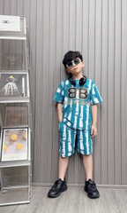 Bộ bé trai cotton in hình 2 chữ B (26-42kg)