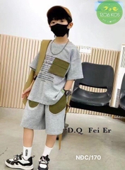 Bộ bé trai cotton phối túi dù (8-23kg)
