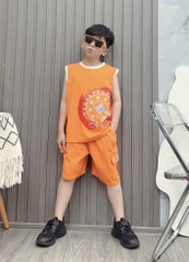 Bộ sát nách in Tròn Cotton (43-63Kg)