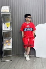Bộ thun coton A.DI in  ngang ngực size cho bé từ 26-40kg