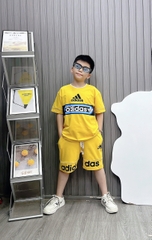 Bộ thun coton A.DI in  ngang ngực size cho bé từ 26-40kg