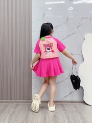 Set váy gấu dâu, áo crotop 26-45-Kg