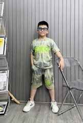 Bộ thun cotton wash in chữ BRO cho bé từ 26-39Kg