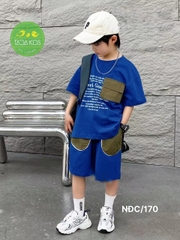 Bộ bé trai cotton phối túi dù (8-23kg)
