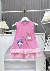 Đầm sát nách cotton in hình My Melody bồng (26kg-42kg)