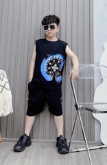Bộ sát nách in Tròn Cotton (43-63Kg)