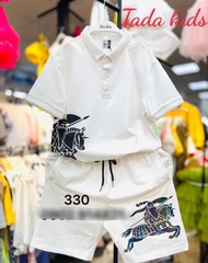 Bộ thun cotton trụ in con ngựa size cho bé từ 12-60Kg