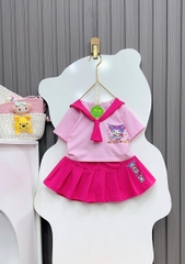 Sét váy BG Kuromi cổ nơ size 10-26Kg