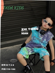Bộ thun cotton sát nách loang in FOREVER 26-39Kg