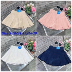 CHÂN VÁY KAKI XẾP LY HỘP BÉ GÁI (40-65Kg)