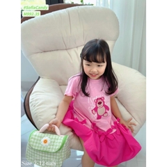 Váy gấu dâu cotton (10-40Kg)