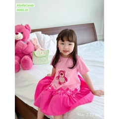 Váy gấu dâu cotton (10-40Kg)