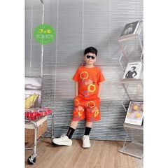 Bộ bé trai cotton in hình Lục giác và chữ Rea Start (8-53Kg)