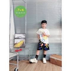 Bộ bé trai cotton in hình Lục giác và chữ Rea Start (8-53Kg)