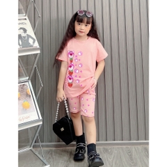 ĐỒ BỘ BÉ GÁI COTTON IN HÌNH CHÂN GẤU (12-45Kg)