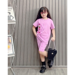 ĐỒ BỘ BÉ GÁI COTTON IN HÌNH CHÂN GẤU (12-45Kg)