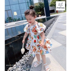 Váy tay bồng họa tiết Mickey, Vịt dễ thương cho bé 8-37Kg