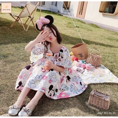 Váy tay bồng họa tiết Mickey, Vịt dễ thương cho bé 8-37Kg