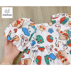Váy tay bồng họa tiết Mickey, Vịt dễ thương cho bé 8-37Kg