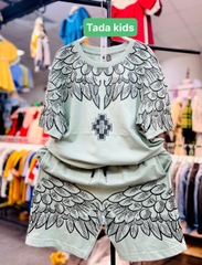 BỘ BÉ TRAI COTTON IN HÌNH CÁNH CHIM (26-42kg)