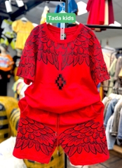 BỘ BÉ TRAI COTTON IN HÌNH CÁNH CHIM (26-42kg)