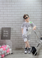 BỘ BÉ TRAI COTTON IN HÌNH CÁNH CHIM (26-42kg)