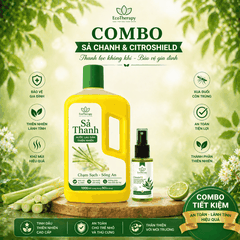 Combo Nước Lau Sàn Sả Thanh EcoTherapy 1000ml & Xịt Citroshield – Làm Sạch, Khử Mùi, Thơm Mát, Xua Đuổi Côn Trùng