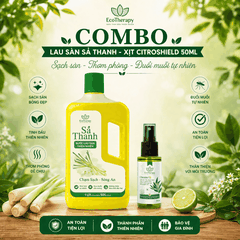 Combo Nước Lau Sàn Sả Thanh EcoTherapy 1000ml & Xịt Citroshield – Làm Sạch, Khử Mùi, Thơm Mát, Xua Đuổi Côn Trùng