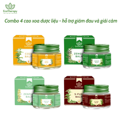 Combo Chăm Sóc Sức Khỏe – Bộ 4 Cao Xoa Dược Liệu Tinh Dầu Thiên Nhiên, Thư Giãn & Hỗ Trợ Giảm Đau EcoTherapy