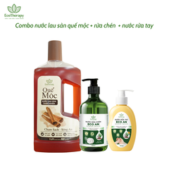 Combo Chăm Sóc Nhà Cửa EcoTherapy – Nước Lau Sàn 1000ml, Rửa Chén 485ml, Rửa Tay 300ml Sạch Khuẩn, An Toàn Từ Thiên Nhiên