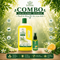 Combo Nước Lau Sàn Sả Thanh 1000ml & Xịt Khử Mùi Phòng EcoTherapy 50ml – Sạch Khuẩn, Thơm Mát, Đuổi Côn Trùng