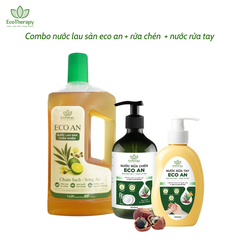 Combo Chăm Sóc Nhà Cửa EcoTherapy – Nước Lau Sàn 1000ml, Rửa Chén 485ml, Rửa Tay 300ml Sạch Khuẩn, An Toàn Từ Thiên Nhiên