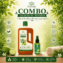 Combo Nước Lau Sàn ECO AN 1000ml & Xịt Khử Mùi Phòng EcoTherapy 50ml - Sạch Khuẩn, Thơm Mát, Đuổi Côn Trùng
