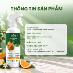 Nước Lau Bếp Thiên Nhiên ORANGE 500ml – Làm Sạch Dầu Mỡ, Khử Mùi, Hương Cam Tươi Mát