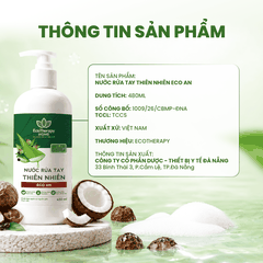 Combo 2 Nước Rửa Tay 430ml Tặng Nước Rửa Chén 485ml Eco An – Thành Phần Thiên Nhiên, Lành Tính