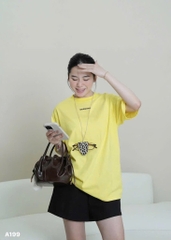 ÁO PHÔNG VÀNG TRƠN CHỮ BALEN NỮ SẴN
