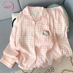SET PIJAMA DÀI HELLO KITTY XINH XẮN NỮ THU ĐÔNG