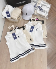 SET POLO THÊU NGỰA KÈM MŨ BÉ GÁI( xả 59k)