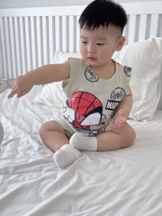 SÉT 2 BỘ BA LỖ COTTON NGƯỜI NHỆN MARVEL TONE GHI BÉ TRAI( SALE 95k)