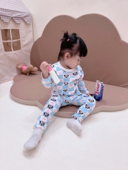 SET 2 BỘ DÀI MÈO NƠ HỒNG XANH BÉ GÁI SẴN