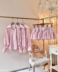 SET TƠ LOANG HỒNG KÈM CHÂN VÁY NỮ SẴN