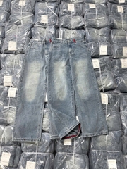 QUẦN SUÔNG JEAN NỮ PHỐI ĐỈA ĐỎ SẴN