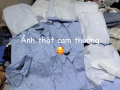 ÁO SƠ MI Z.ARA XANH ĐÍNH ĐÁ BASIC